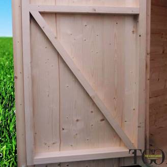Holzhütte 2x1 m Anlehnbar Jack für Werkzeuge mit doppelter verglaster Tür 198x98 cm