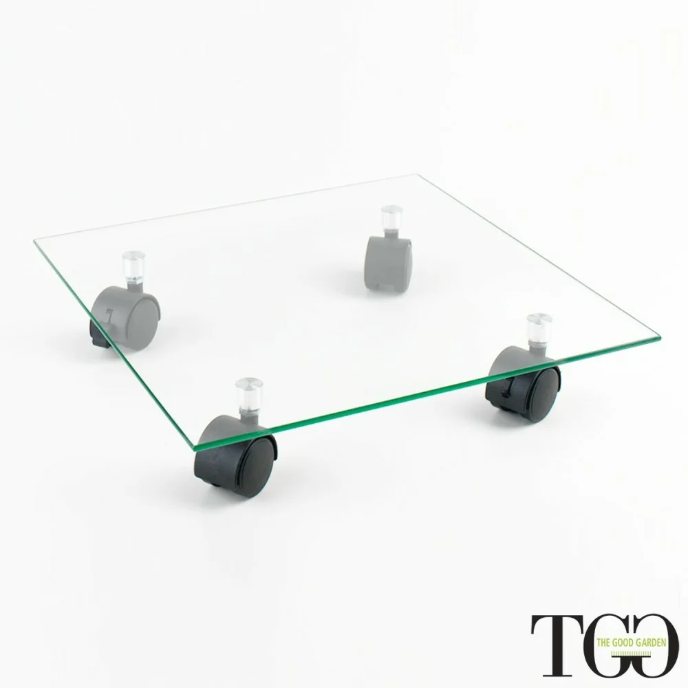 Glasuntertasse mit Rollen 35 x 35 cm ALICE-V