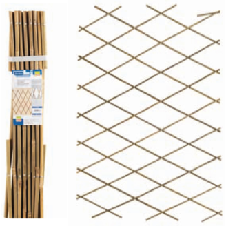 Ausziehbares Bambusgitter 180x45 cm mit diagonalem Muster