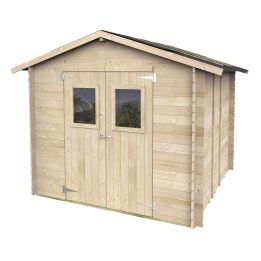 Gerätehaus Jack aus Holz, 2,5 x 2,5 m, Doppeltür mit Fenster, 248 x 248 cm