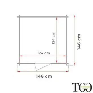 Holzschuppen 1,5x1,5 m Jack For Tools mit Einzelfenstertür 146x146 cm