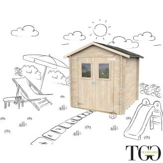 Holzhütte 2x2,5 m für Gartengeräte Jack mit doppelter verglaster Tür 198x248 cm