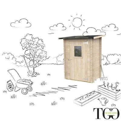 Anlehn-Gerätehaus Jack aus Holz, 1,5 x 1 m, Einzeltür mit Fenster