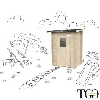 Anlehn-Gerätehaus Jack aus Holz, 1,5 x 1 m, Einzeltür mit Fenster