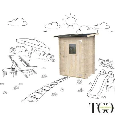 Anlehn-Gerätehaus Jack aus Holz, 1,5 x 1 m, Einzeltür mit Fenster