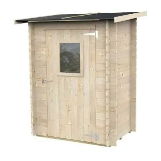 Anlehn-Gerätehaus Jack aus Holz, 1,5 x 1 m, Einzeltür mit Fenster