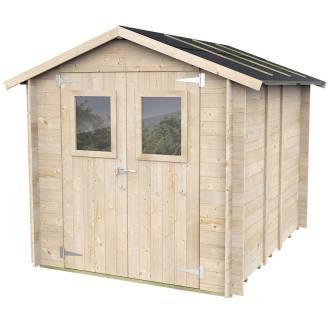 Holzhütte 2x2,5 m für Gartengeräte Jack mit doppelter verglaster Tür 198x248 cm