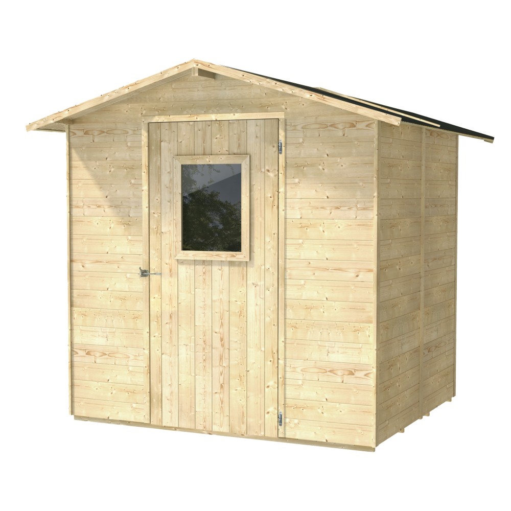 Holzhütte 2x2 Box, Geräteschuppen aus Holz mit Tür und Fenster, Modell Giada, Abmessungen 200x207x214 cm