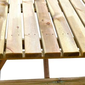 Biergarten-Set Picknicktisch mit Holzbank Happytime 25 mm für Garten und Terrasse, 180 x 150 x 70 cm