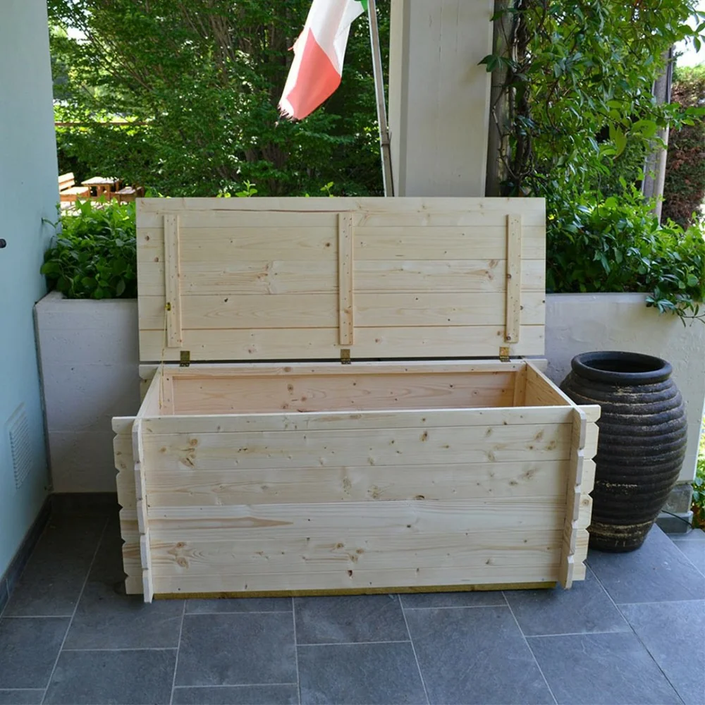 Holztruhe für draußen Giove 130 x 60 x 54 cm, Tanne 16 mm