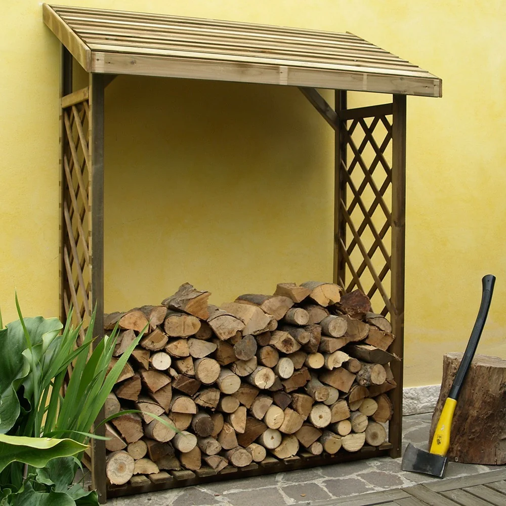 Holzunterstand mit Gitter Jessy 162x60x205 cm aus druckimprägniertem Nadelholz