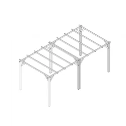3x6 Holzpergola für den Außenbereich und Garten aus massiver Kiefer