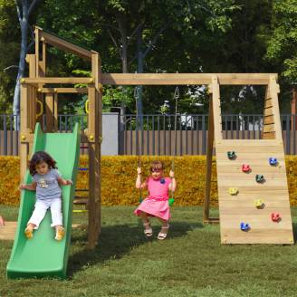Holzspielplatz Playland Glee TGG Play mit Schaukel, Rutsche, Sandkasten, Klettergerüst und Picknicktisch