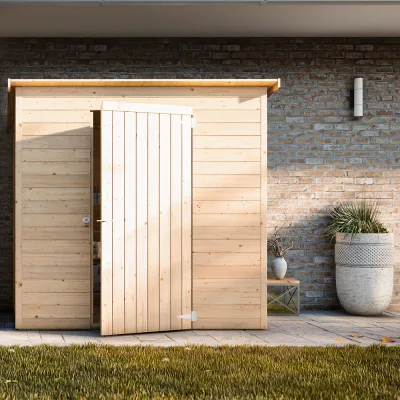 Anlehn-Gartenhaus Lady aus Holz, 2 x 1 m, individuell konfigurierbar, 19 mm