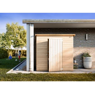 Anlehn-Gartenhaus Lady aus Holz, 2 x 1 m, individuell konfigurierbar, 19 mm
