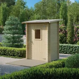 Anlehn-Gerätehaus Jack aus Holz, 1,5 x 1 m, Einzeltür mit Fenster