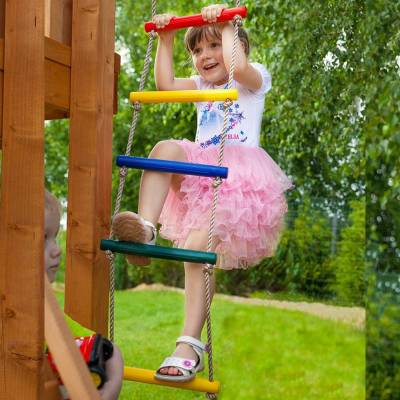 Fungoo Climber Gartenspielset aus Holz mit Klettergerüst, Rutsche und Schaukeln