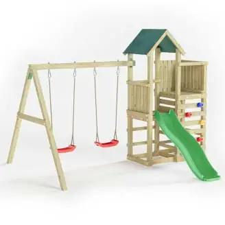 Fungoo Chester Holzspielplatz mit Rutsche, Schaukel und Klettergerüst