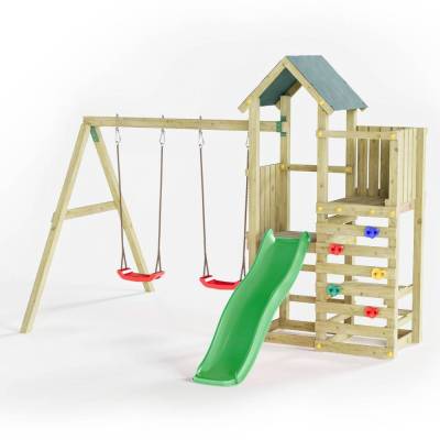 Fungoo Chester Holzspielplatz mit Rutsche, Schaukel und Klettergerüst