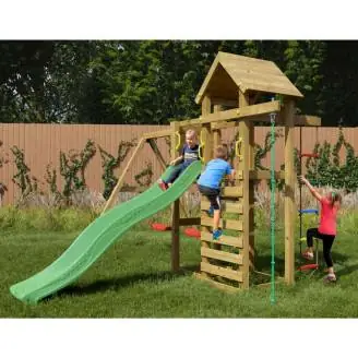 Fungoo Mixter Holzspielplatz mit Rutsche, Doppelschaukel und Klettergerüst