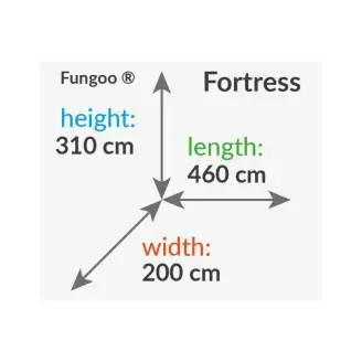 Fungoo FORTRESS Holzspielplatz mit Rutsche, Klettergerüst und Sandkasten