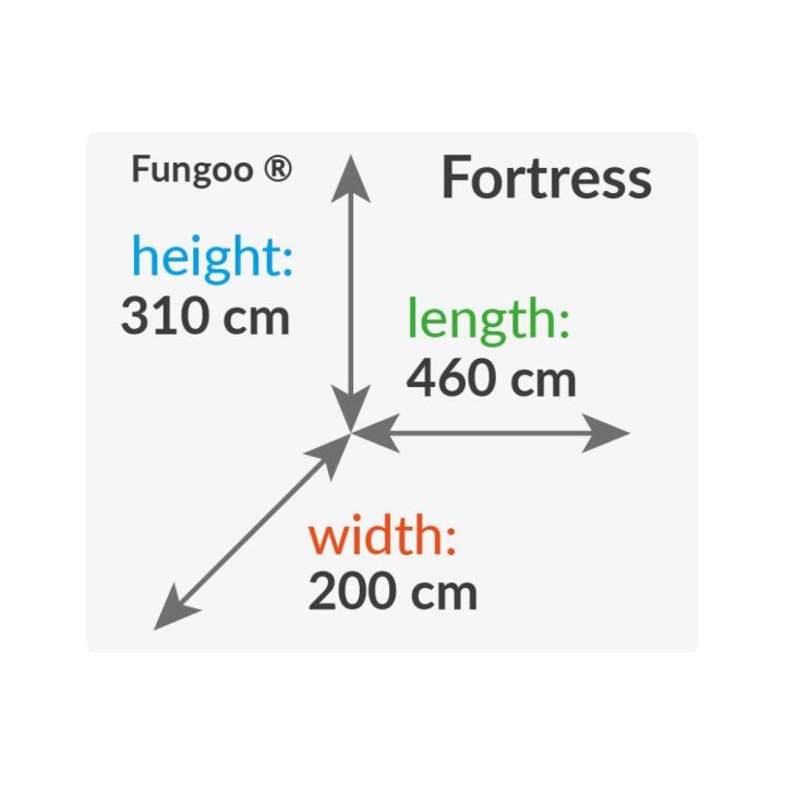 Fungoo FORTRESS Holzspielplatz mit Rutsche, Klettergerüst und Sandkasten