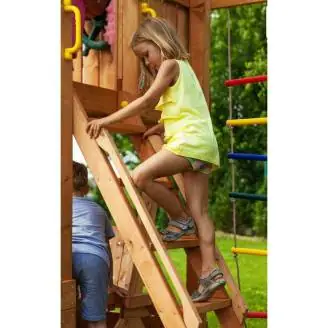 Fungoo FORTRESS Holzspielplatz mit Rutsche, Klettergerüst und Sandkasten