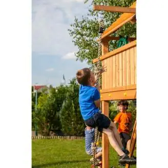 Fungoo FORTRESS Holzspielplatz mit Rutsche, Klettergerüst und Sandkasten