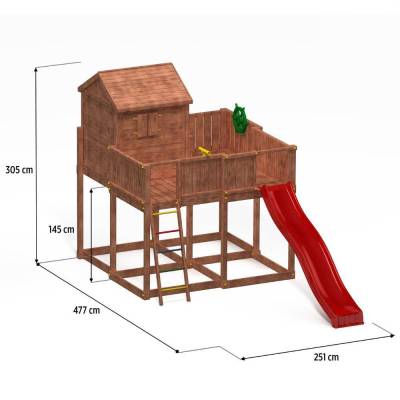 Fungoo MY SPACE XL Kinder-Gartenhaus mit Rutsche