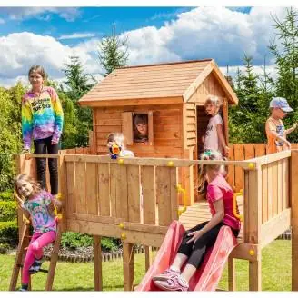 Fungoo MY SPACE XL Kinder-Gartenhaus mit Rutsche