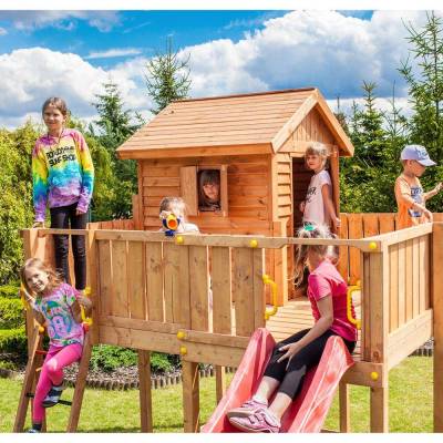Fungoo MY SPACE XL Kinder-Gartenhaus mit Rutsche