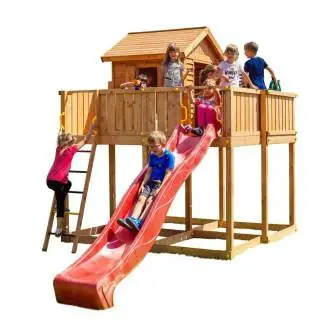 Fungoo MY SPACE XL Kinder-Gartenhaus mit Rutsche