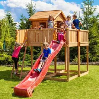 Fungoo MY SPACE XL Kinder-Gartenhaus mit Rutsche