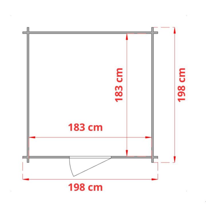 Debora 2x2 Holzhaus mit Einzelfenstertür