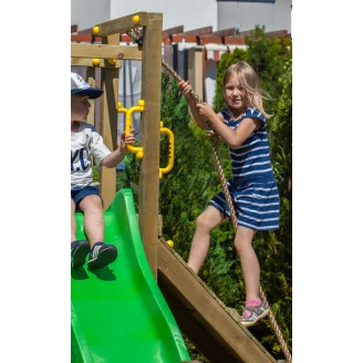 Funny 3 Holzspielplatz mit Klettergerüst, Sandkasten und Rutsche