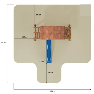 Fungoo Riesiges Teakholz-Spielhaus mit Rutsche, Klettergerüst und Sandkasten