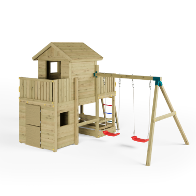 Spielhaus Fungoo Multifort mit Rutsche und Schaukeln