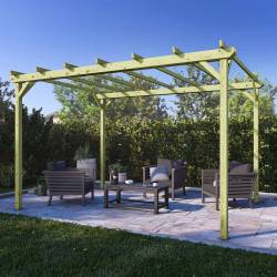 3x4 Holzpergola für Außenbereiche und Gärten aus kesseldruckimprägniertem Nadelholz