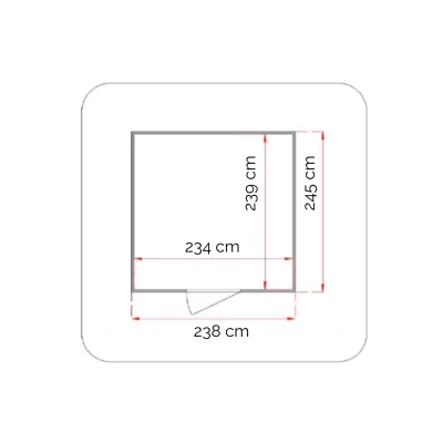 Holzgartenhaus Lady Big 2,5 x 2,5 m, konfigurierbar, Wandstärke 19 mm