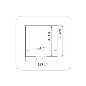 Holzgartenhaus Lady Big 2,5 x 3 m, konfigurierbar, Wandstärke 19 mm