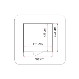 Anlehn-Gartenhaus Lady aus Holz, 2 x 1 m, individuell konfigurierbar, 19 mm