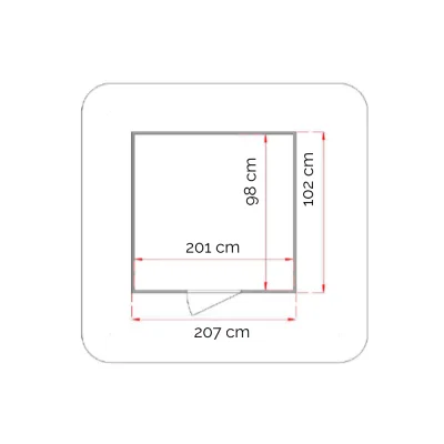 Anlehn-Gartenhaus Lady aus Holz, 2 x 1 m, individuell konfigurierbar, 19 mm