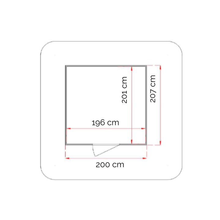Gartenhaus Lady Small aus Holz, 2 x 2 m, individuell konfigurierbar, 19 mm