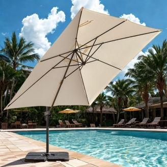 RAVELLO 3x3 neigbarer quadratischer Gartenschirm aus Aluminium