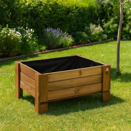 Gardener Outdoor-Pflanzkasten aus Holz GardenBox auf dem Boden groß kastanienfarben 81 x 64 x 40 cm