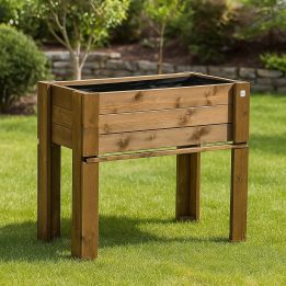Gardener Erhöhter Pflanzkübel aus Holz für den Außenbereich GardenBox kastanienfarben 81 x 44 x 80 cm