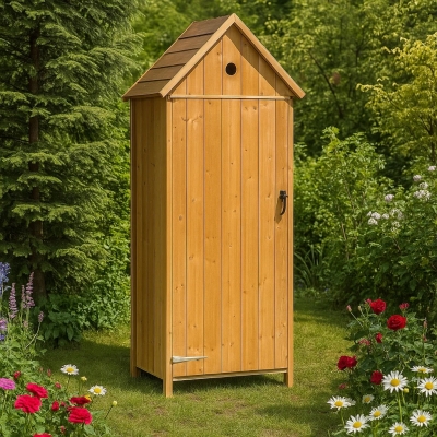 Gartenmöbel - Nützlicher Gartenschrank aus Holz 3 - 77x54x1...