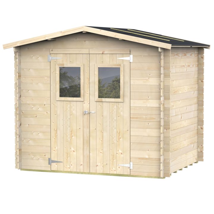 Gerätehaus Jack aus Holz, 2,5 x 2 m, Doppeltür mit Fenster, 248 x 198 cm