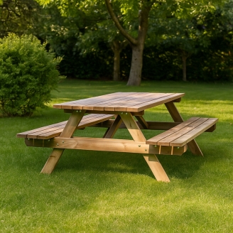 Gartenmöbel - Biergarten-Picknicktisch-Set mit Bank in L...