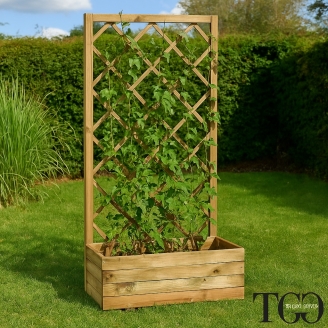 Pflanzkübel aus Holz - Pflanzkübel Susy mit Gitter 70x35x H140 cm